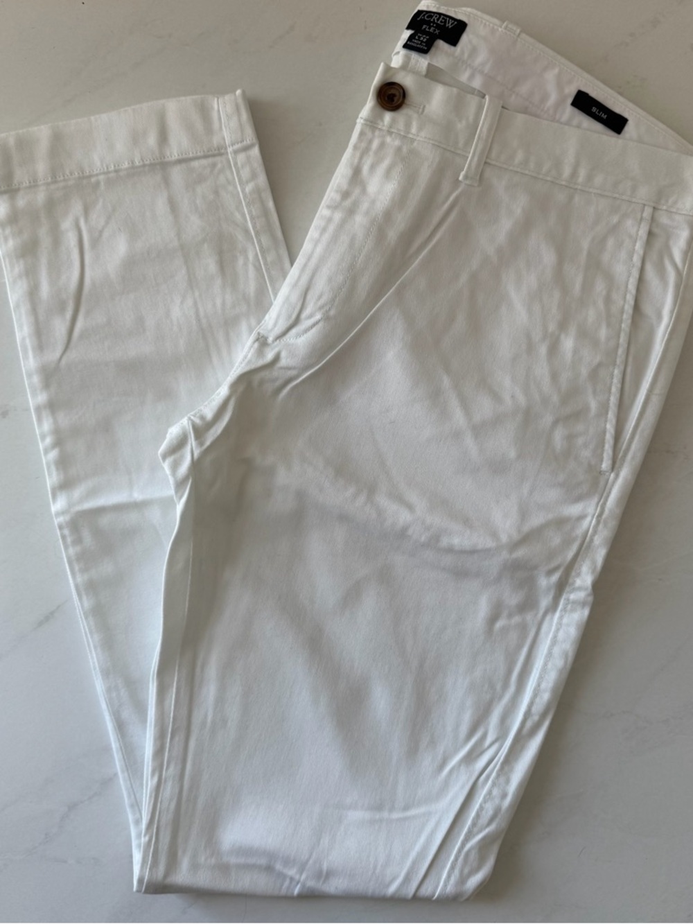 J. Crew Men's Flex Slim White Chinos